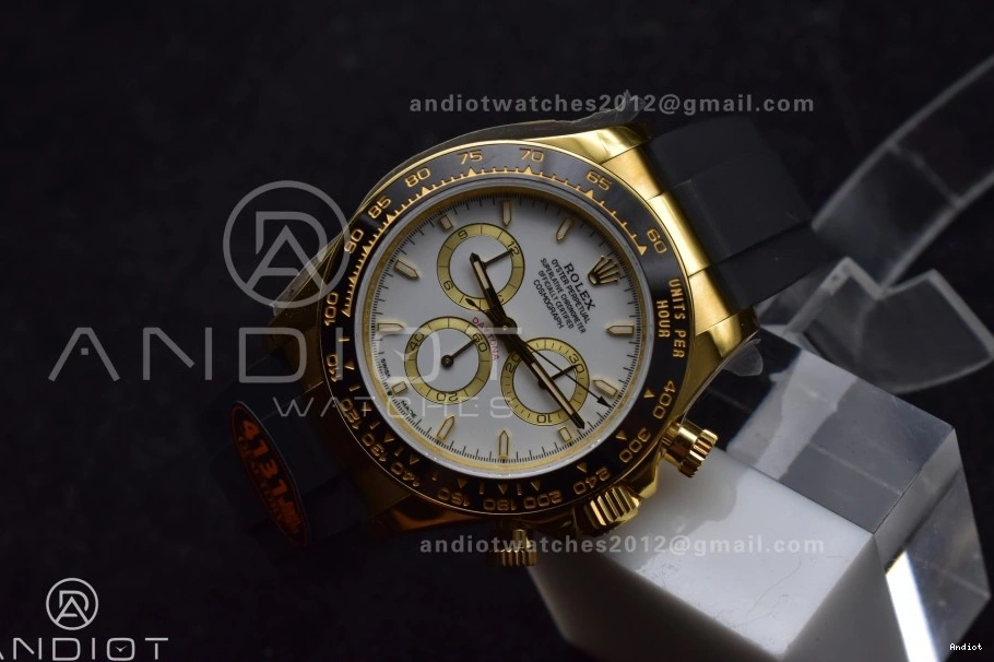 126518 White Oysterflex QF Edition on (Weighted) Daytona Strap V6 Best 1:1 Dial SH4131 1203